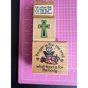 Stamps Wood Lot of 4 Religious
